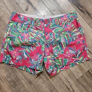 Lilly Pulitzer Shorts Callahan Pomegranate Jungle Tumble Womens 10 Pink Tropical